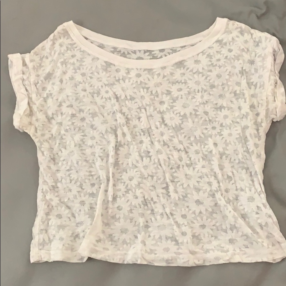 Aeropostale floral overlay tee